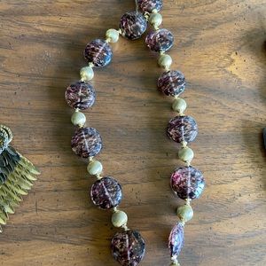 Purple and gold necklace